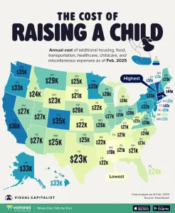 Infographic: The Cost of Raising a Child in Each U.S. State in 2025