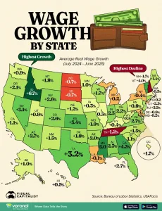 Infographic: Wage Growth by State (2024-2025)