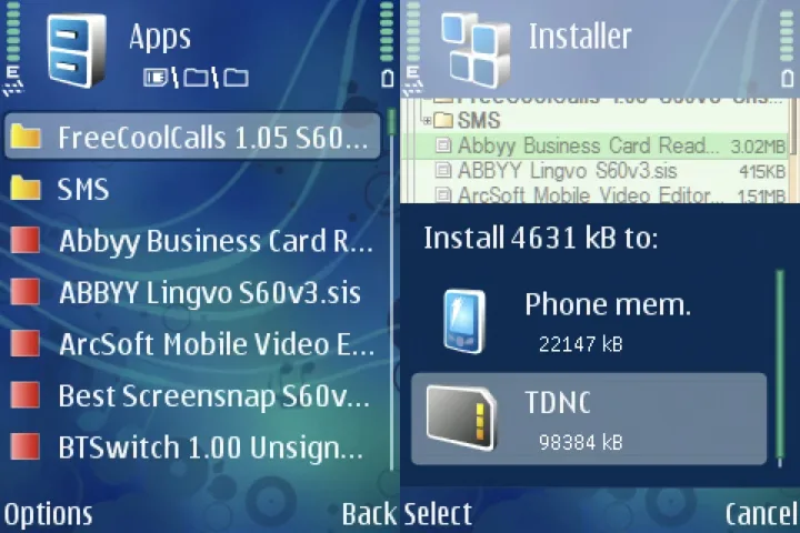 Hướng dẫn cài đặt ứng dụng trên máy Symbian