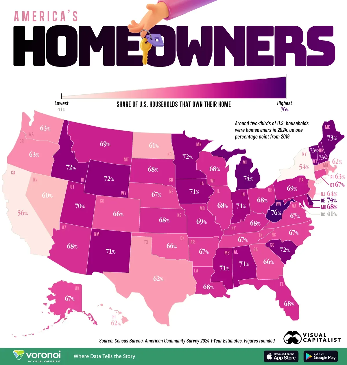 Infographic: U.S. Homeownership Rates by State